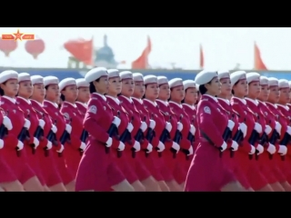 chinese girls at the parade (katyusha, good mood, china, parade, army march, chinese guard, coherence, vocation).